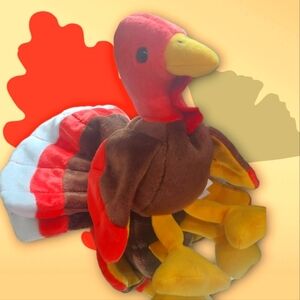 Beanie Baby Gobbles Turkey 1997 Edition Clean Missing Paper TY Tag P.E. Pellets